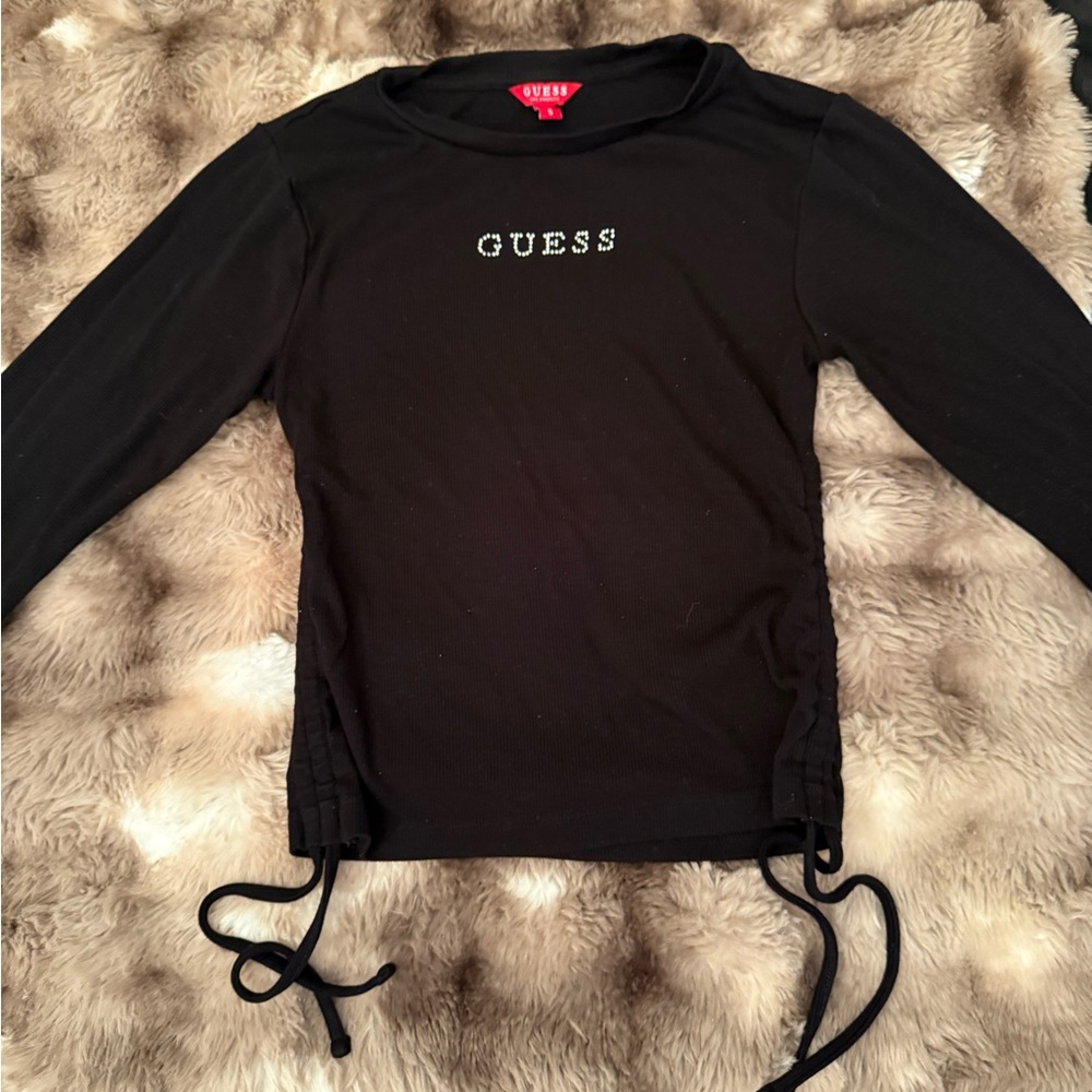 Guess Black Long Sleeve Shirt with Side Ties